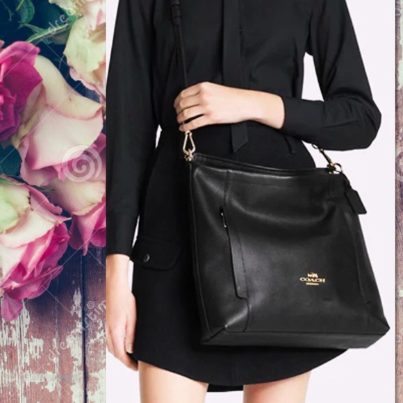 Coach Black Pebbled Leather Hobo Bag - Picture 9 of 15